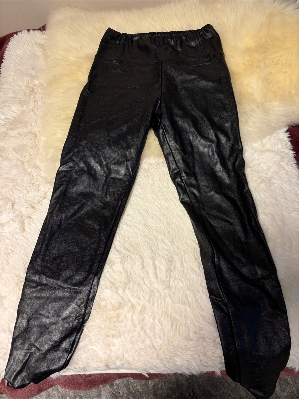 love, Fire Black Faux Leather Skinny Jeans - Pull-On